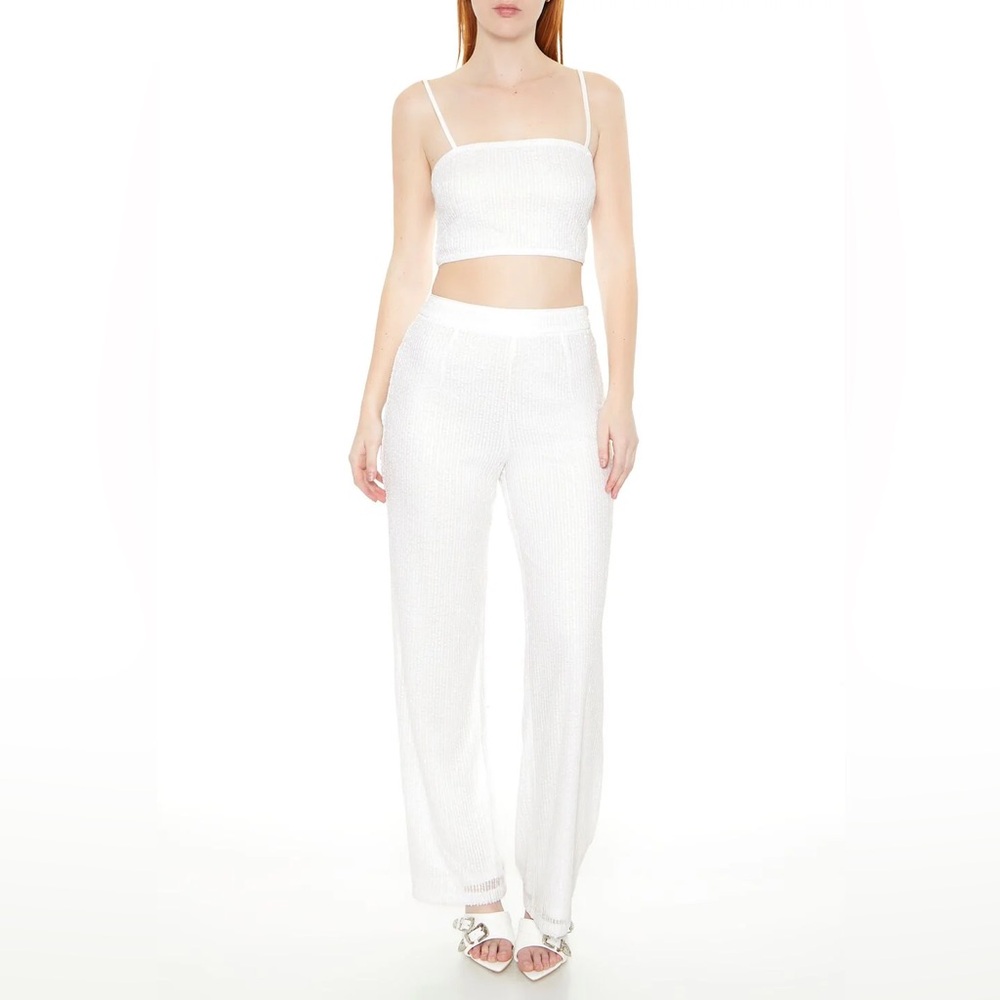 Forever 21 Sequin Cropped Cami & Pants Set